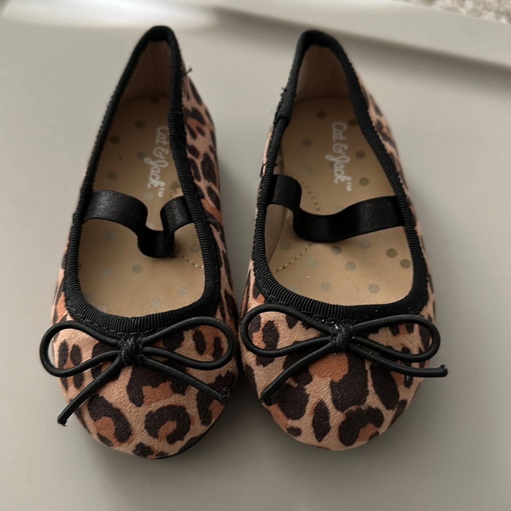Animal print baby girl ballerina flats shoes
